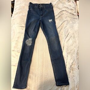 Dark Blue Ultra High-Rise Hollister Jean Legging Ripped
